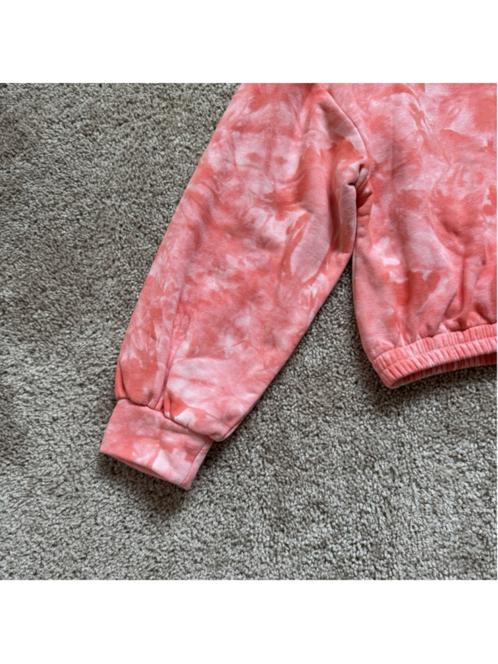 Elodie Womens Size XL Pink Tie Dye Cropped Pullover Sweatshirt - Picture 2 of 8